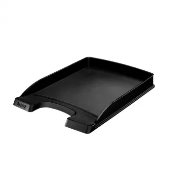 Leitz briefbak Plus slank, kunststof, zwart, A4, envelop, brief, notitie, papier, 242 x 330 x 32 mm, 255 x 357 x 35 mm
