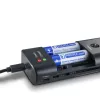 Acculader HAMA 00081390 voor digitale camera-accu's — USB, Li-Ion en NiMH compatibel, 5 V ingang