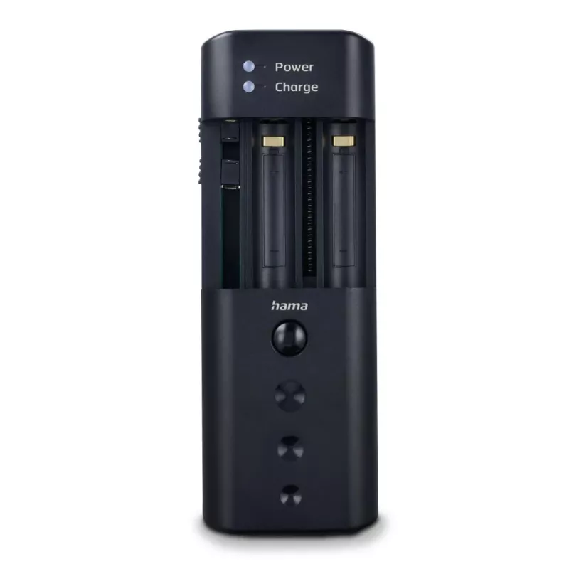 Acculader HAMA 00081390 voor digitale camera-accu's — USB, Li-Ion en NiMH compatibel, 5 V ingang