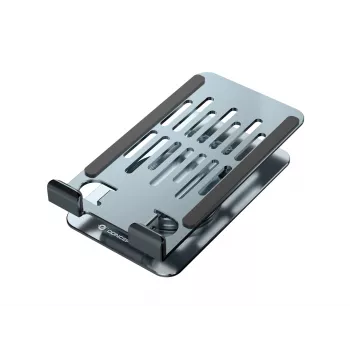 Opvouwbare draaibare telefoonstandaard CONCEPTRONIC THANA08G, 360° draaibare basis, in hoogte verstelbaar, zilver