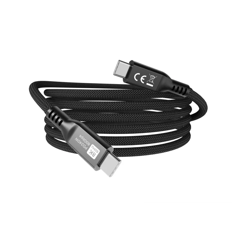 USB4 Gen 4x2 C-naar-C-kabel EQUIP 1,2 m, 80 Gbit/s, PD240W, 8K@60Hz, zwart
