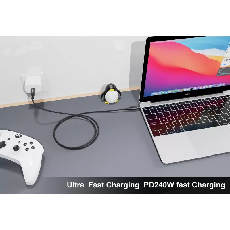 USB4 Gen 4x2 C-naar-C-kabel EQUIP 1,2 m, 80 Gbit/s, PD240W, 8K@60Hz, zwart