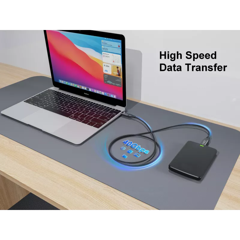 Equip USB 4 ultra slanke C-naar-C-kabel, 1,2 m, PD240W, 4K/60Hz, 40 Gbps, zwart