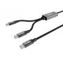 USB-C naar 2x USB-C Y-oplaadkabel EQUIP 1,5 m PD 140 W, USB 2.0, zwart