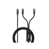USB-C naar 2x USB-C Y-oplaadkabel EQUIP 1,5 m PD 140 W, USB 2.0, zwart