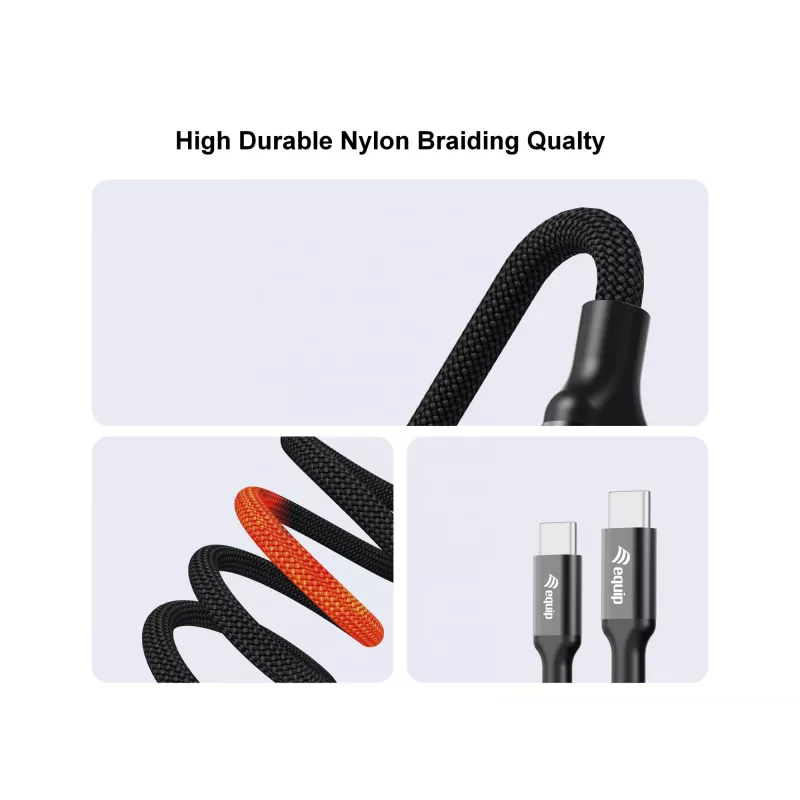 USB-C naar 2x USB-C Y-oplaadkabel EQUIP 1,5 m PD 140 W, USB 2.0, zwart