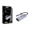 USB-C naar Gigabit-netwerkadapter met 3-poorts USB-hub CONCEPTRONIC ABBY25G — USB 3.2 Gen 1, 1 Gbit/s Ethernet, 3x USB-A, aluminium, grijs