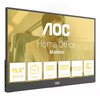 AOC 16T20E2 draagbare tv/monitor draagbare monitor zwart 39,6 cm (15,6 inch) LED 1920 x 1080 pixel