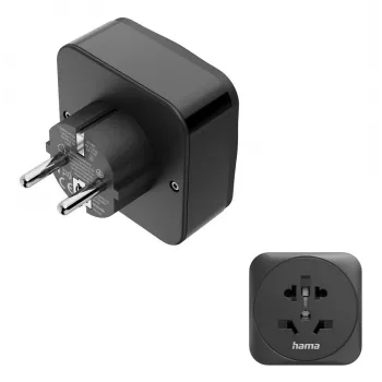 Hama 00223460 netstekker-adapter Type E/F hybride universeel zwart