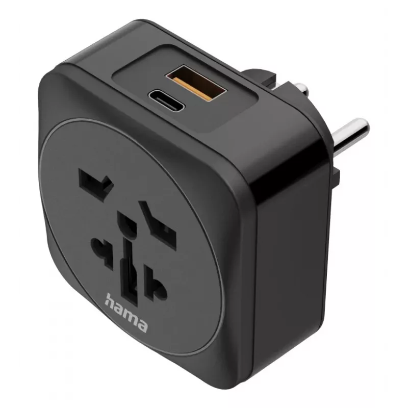 Hama 00223460 netstekker-adapter type E/F hybride universeel zwart