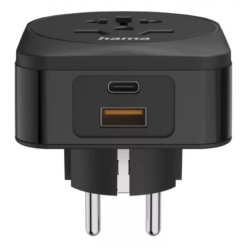 Hama 00223460 netstekker-adapter type E/F hybride universeel zwart