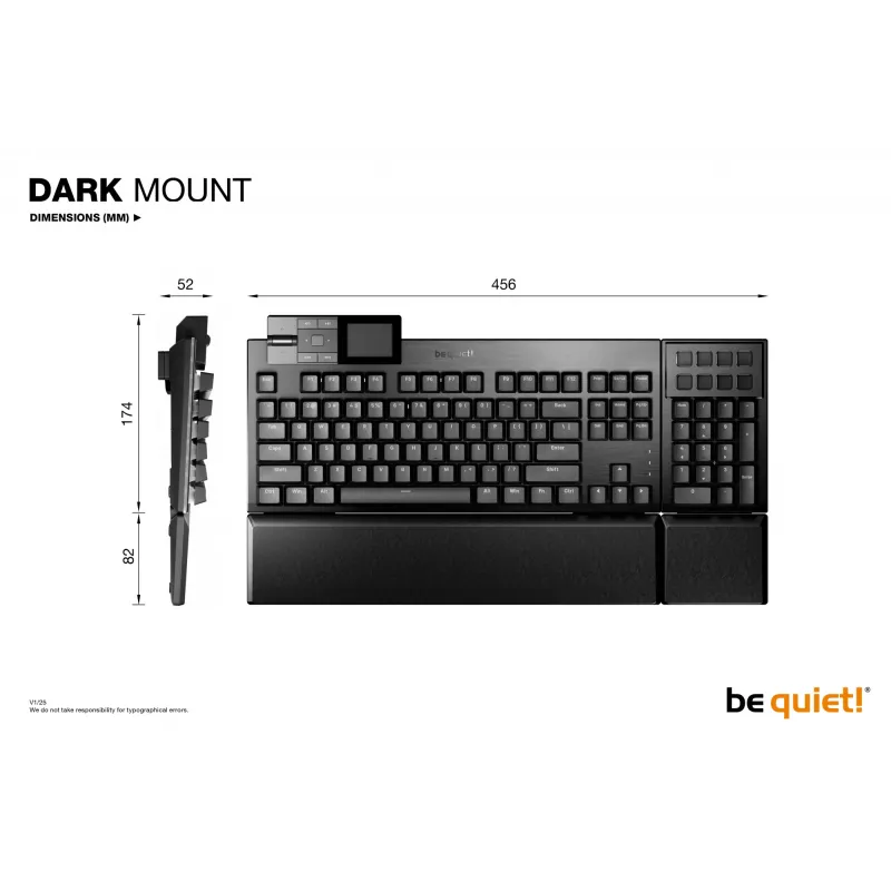 be quiet Dark Mount Silent Linear FR ISO toetsenbord gaming USB AZERTY Frans zwart