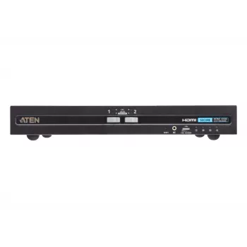 ATEN 2-poorts USB HDMI Secure KVM-switch met CAC, 4K UHD 3840x2160@60Hz, USB-toetsenbord/muis, metalen behuizing