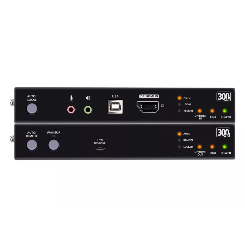 KVM extender ATEN True 4K DP/HDMI Optical KVM 300m – zender & ontvanger, DisplayPort/HDMI, USB, 300 m