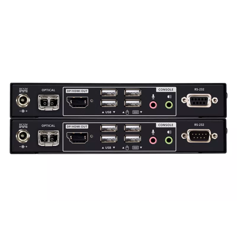 KVM extender ATEN True 4K DP/HDMI Optical KVM 300m – zender & ontvanger, DisplayPort/HDMI, USB, 300 m