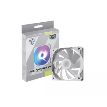 Computerkastventilator MSI MAG F120 ARGB WHITE — 120 mm, 1300 tpm, hydraulisch lager