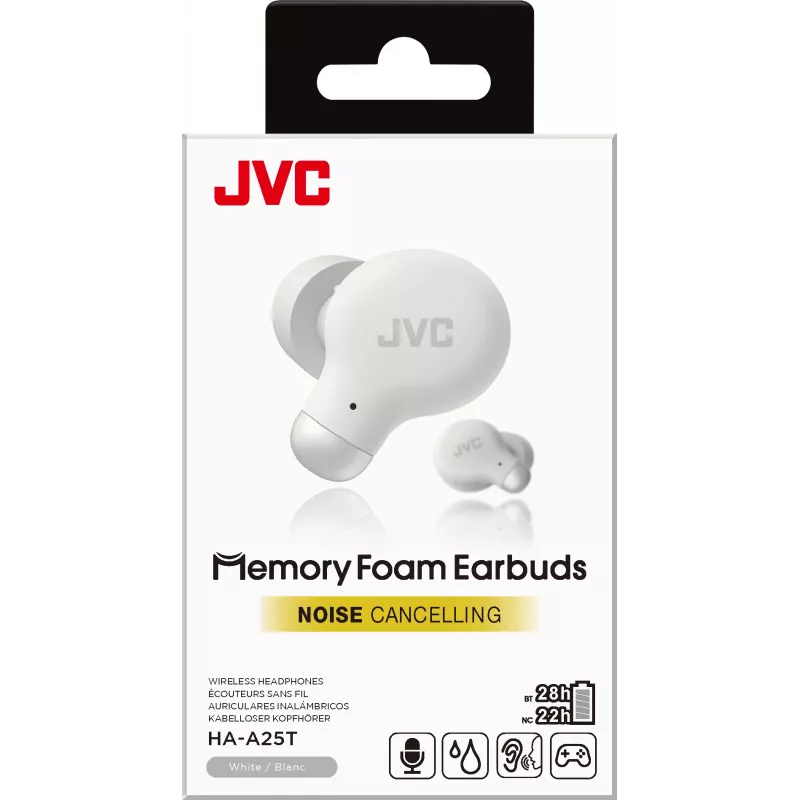 JVC Active Noise Cancelling TWS wit, True Wireless Stereo (TWS), 20 - 20000 Hz, bellen/muziek, 10,1 g, headset, wit