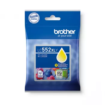 Originele Brother LC552XLY inktcartridge, geel, pigmentinkt, enkele verpakking, 1500 pagina's
