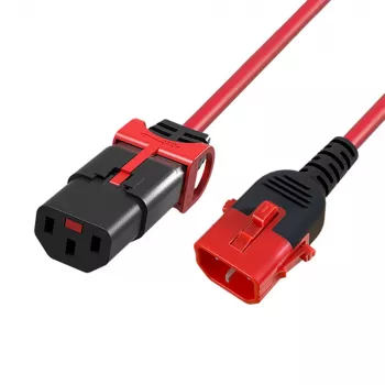 ACT stroomkabel C13 IEC Lock+ – C14 IEC Lock dual locking rood 2 m, PC3615