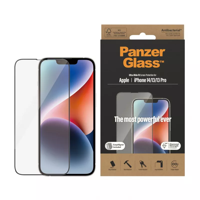 PanzerGlass® displaybescherming iPhone 14 | 13 | 13 Pro | Ultra-Wide Fit met EasyAligner