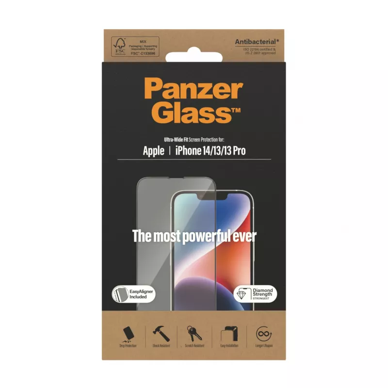 PanzerGlass® displaybescherming iPhone 14 | 13 | 13 Pro | Ultra-Wide Fit met EasyAligner