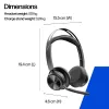 HP Poly Voyager Focus 2 Microsoft Teams Certified USB-C-C headset +USB-C/A-adapter