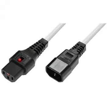 Power-Lock-kabel MicroConnect MC-C13C14LOCK-2MW — IEC C13 naar C14, 2 m, vergrendelingsstekker