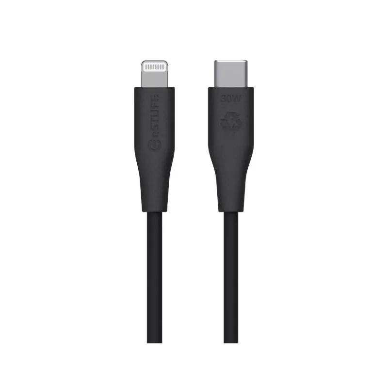 Lightning-naar-USB-C-kabel eSTUFF ES602180-BULK — 1 m, zwart, MFi, RoHS