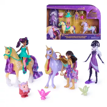 Unicorn Academy, Magic Unleashed Adventure Pack, paascadeau-idee, bevat Sophia-, Ava-, Ravenzella-poppen, Wildstar-, Leaf-eenhoorns & meer