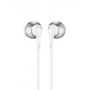 JBL Tune 205, bedraad, 20 - 20000 Hz, gesprekken/muziek, 14,3 g, headset, chroom, wit