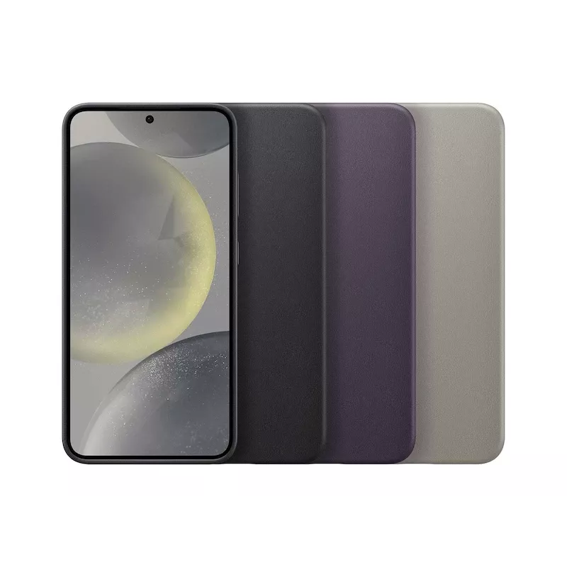 Samsung Galaxy S24 vegan leather case taupe monochromatic