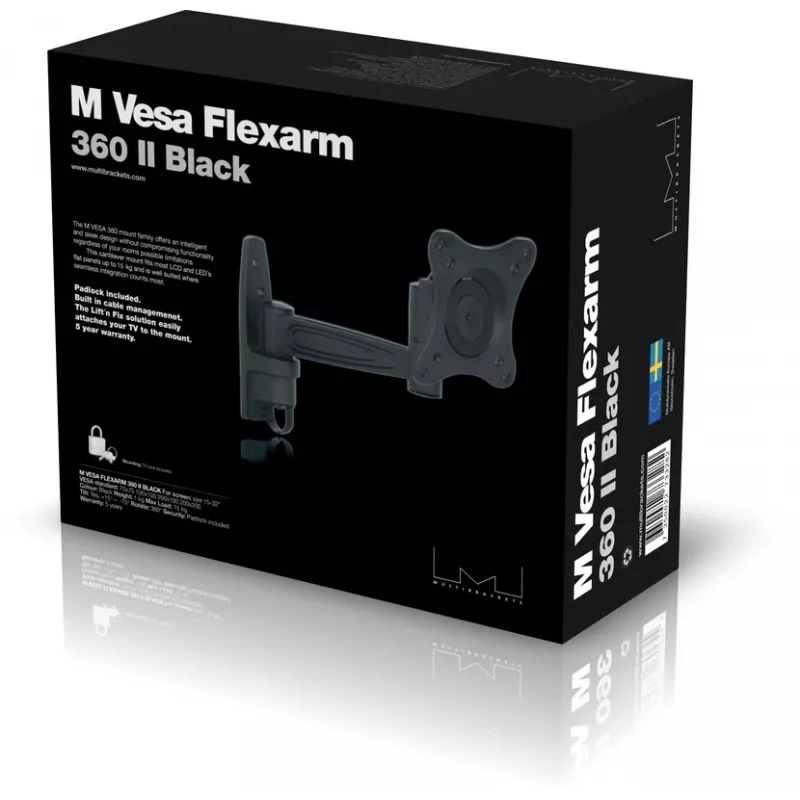 Multibrackets M VESA Flexarm 360 II houder zwart 75 100 200