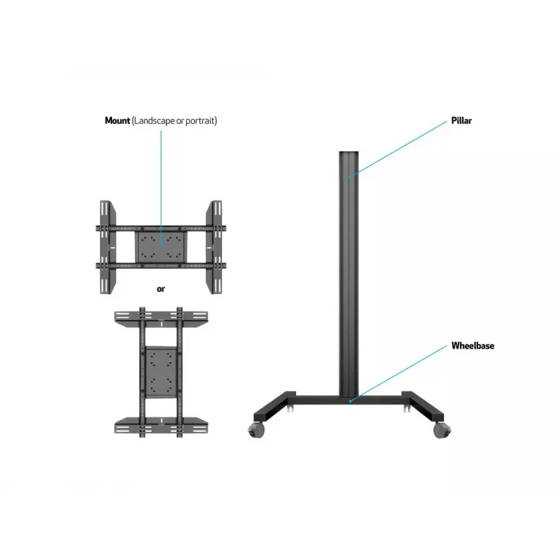 Displaystandaard Multibrackets M Display Stand 180 Single zwart