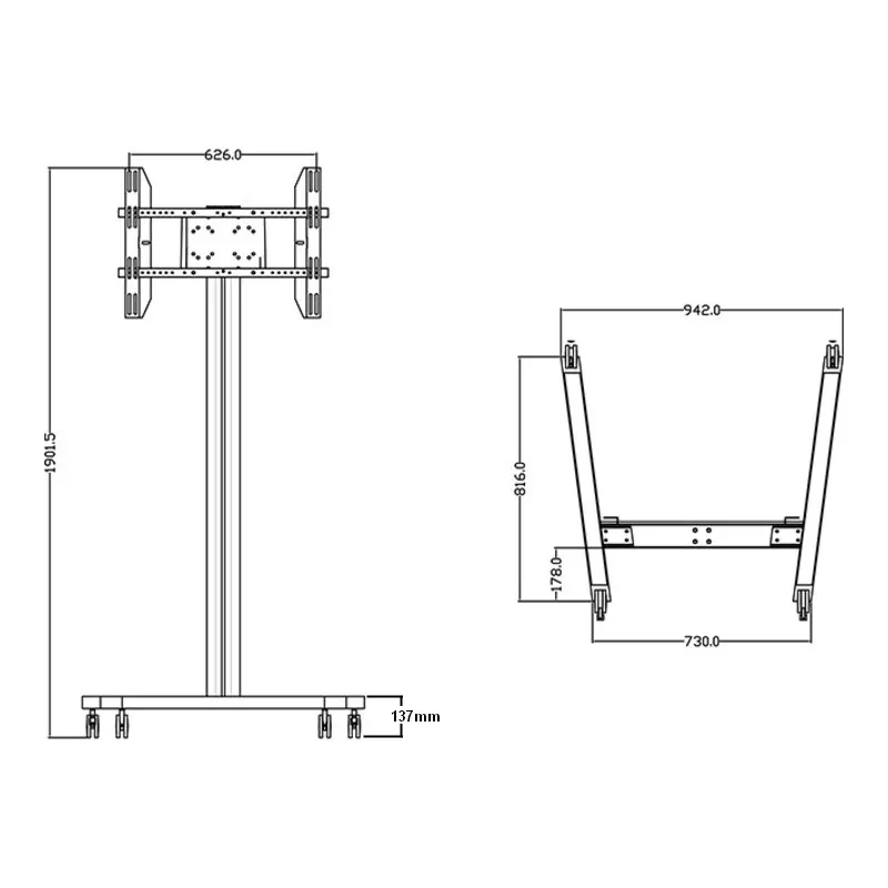 Displaystandaard Multibrackets M Display Stand 180 Single zwart