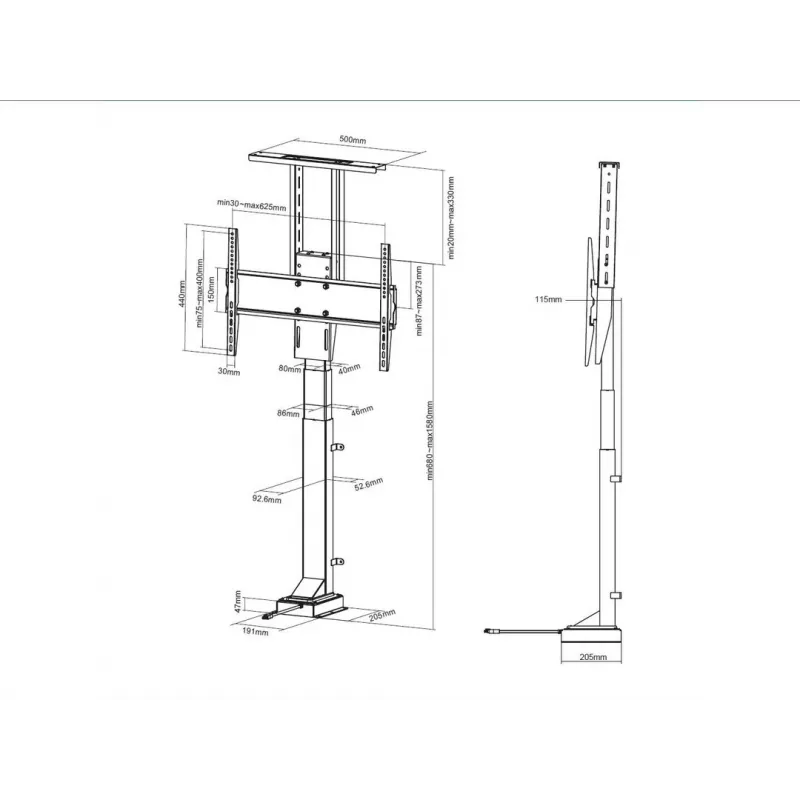 Multibrackets M gemotoriseerde tv-lift Large 50 kg draagkracht 37-65 inch schermen