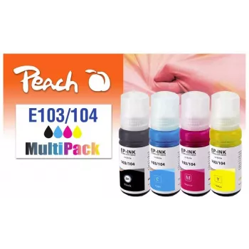 Peach 321330 inktpatroon 4 stuks compatibel standaardopbrengst zwart, cyaan, magenta, geel
