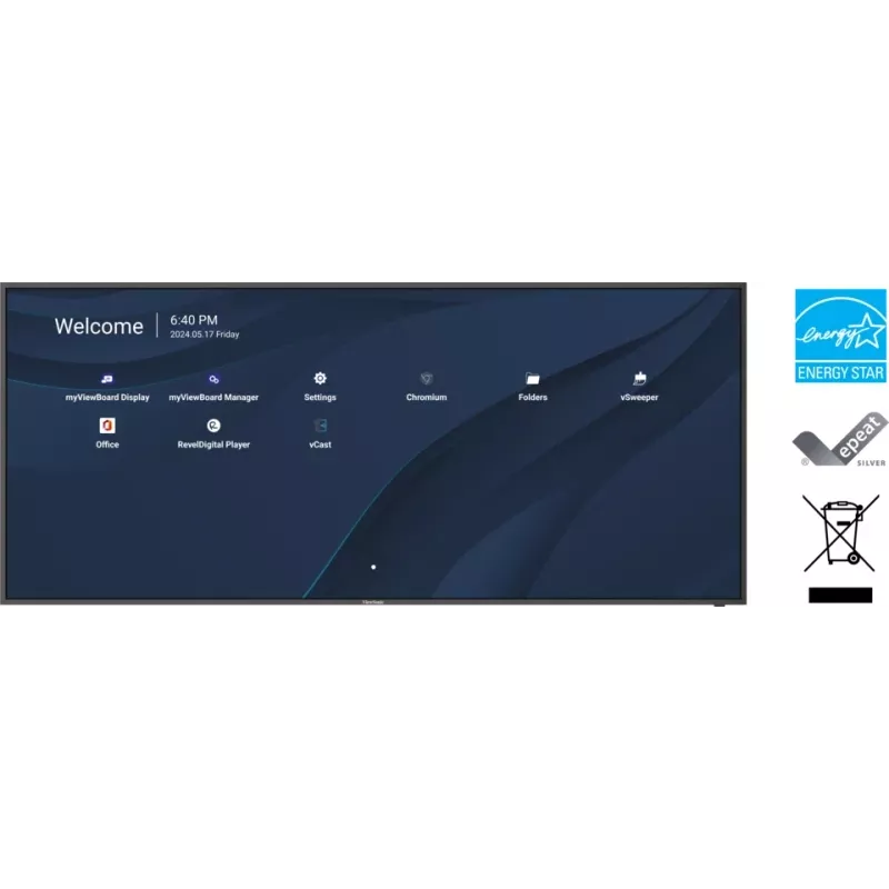 Viewsonic CDE105UW interactief whiteboard 2,67 m (105 inch) 5120 x 2160 pixels zwart