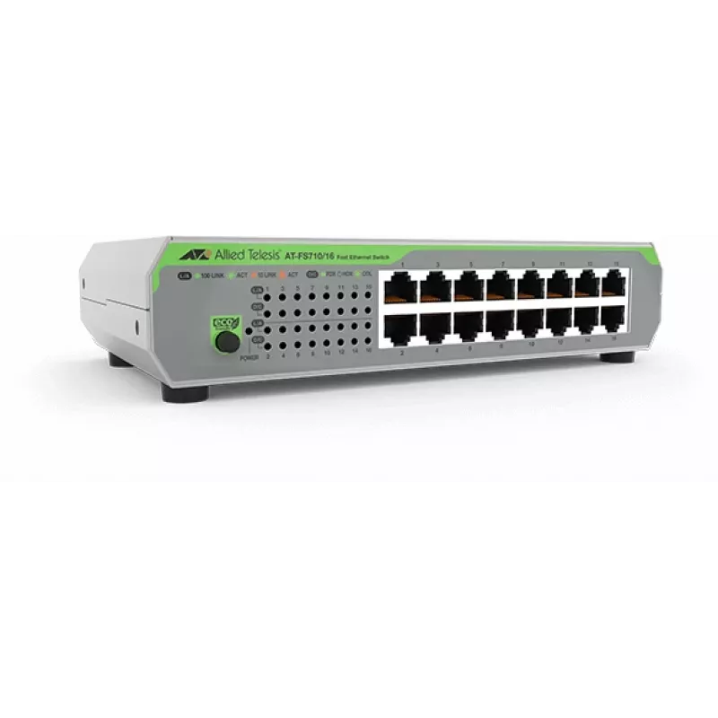 Allied Telesis AT-FS710/16-50 unmanaged Fast Ethernet (10/100) 1U groen, grijs