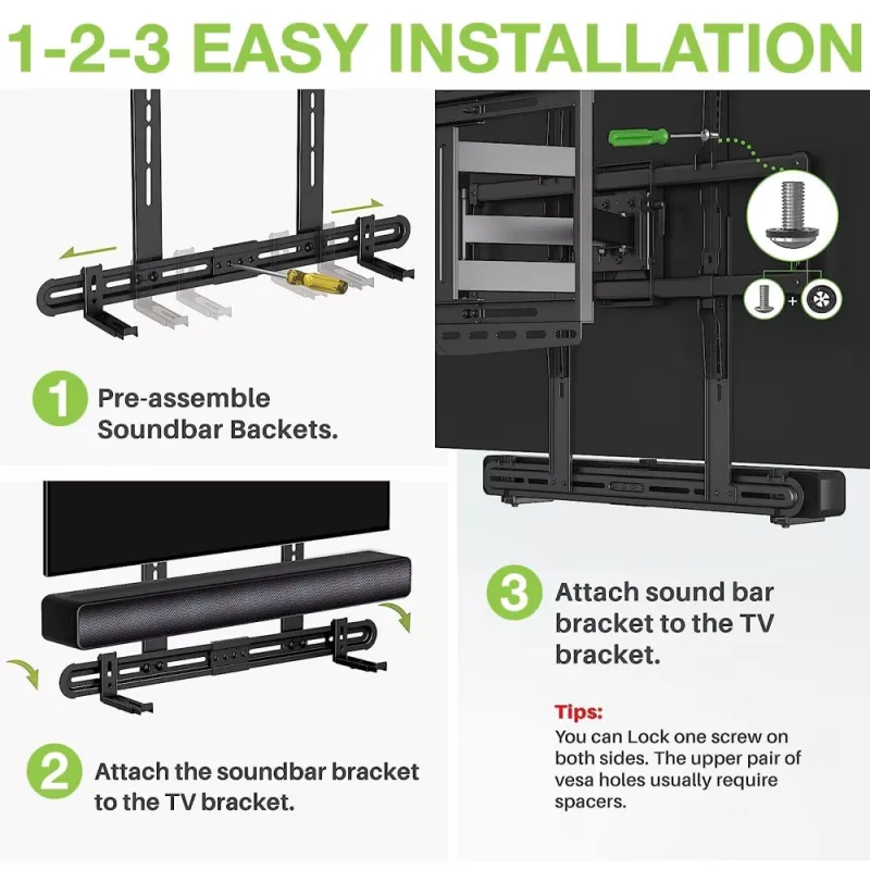 Techly universele wandhouder voor soundbar max VESA 600x400