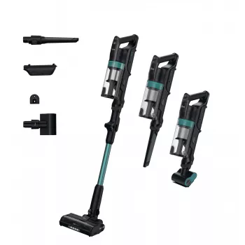 Hoover HF1P10PX 011 accu-stofzuiger droog schuim, micro zakloos 0,7 l 165 W zwart, turquoise 22 Ah