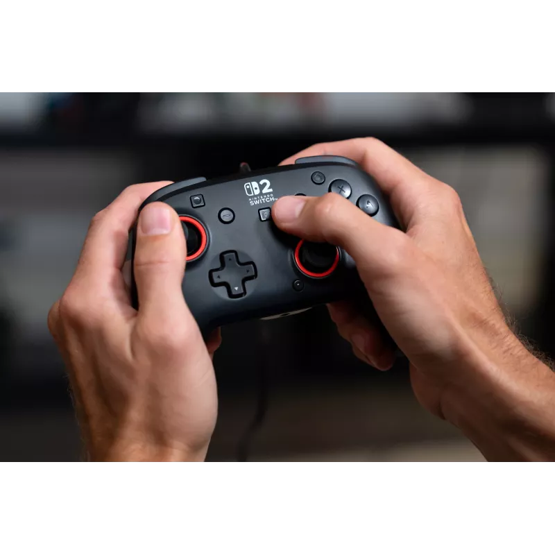 Bekabelde gaming-controller Turtle Beach Rematch voor Nintendo Switch 2 – USB-C, 3 m kabel, terug-knop, D-pad, zwart