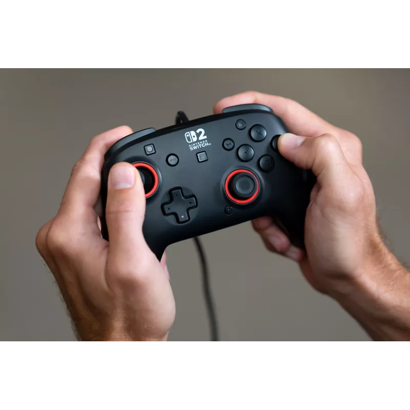 Bekabelde gaming-controller Turtle Beach Rematch voor Nintendo Switch 2 – USB-C, 3 m kabel, terug-knop, D-pad, zwart