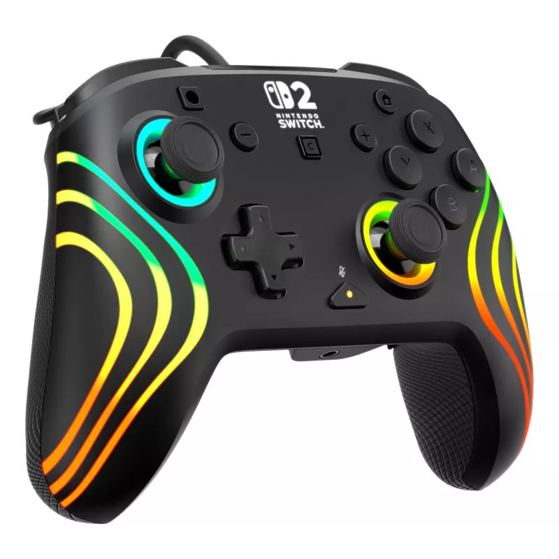 Gamepad Turtle Beach Afterglow Wave zwart bekabelde RGB-gamepad voor Nintendo Switch / Switch 2, USB-C, 3 m kabel