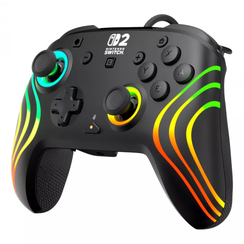 Gamepad Turtle Beach Afterglow Wave zwart bekabelde RGB-gamepad voor Nintendo Switch / Switch 2, USB-C, 3 m kabel