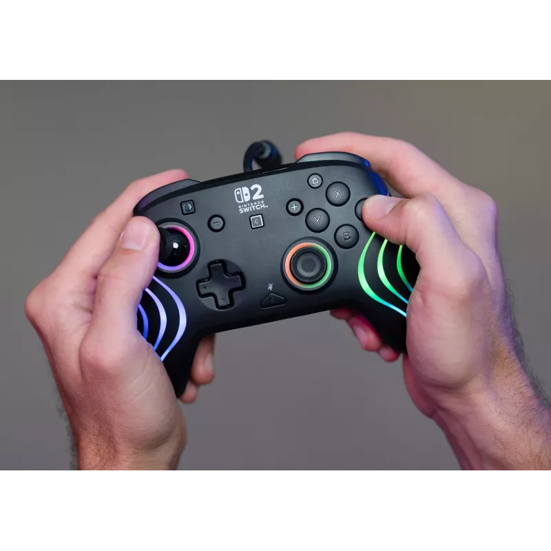 Gamepad Turtle Beach Afterglow Wave zwart bekabelde RGB-gamepad voor Nintendo Switch / Switch 2, USB-C, 3 m kabel