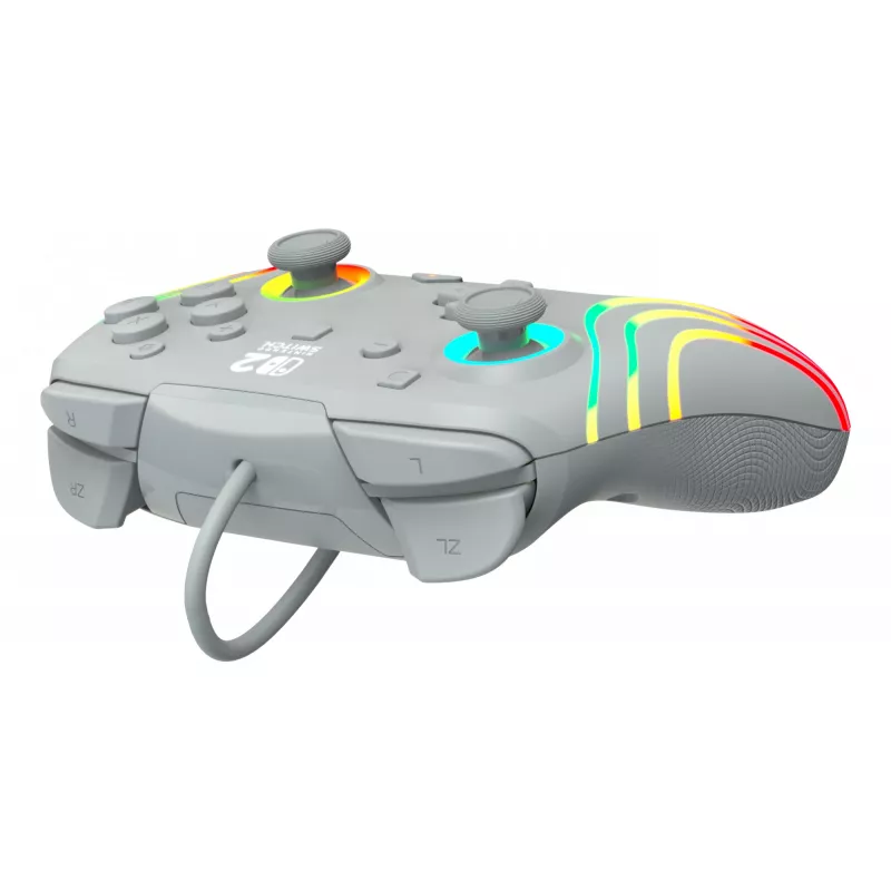 Bekabelde RGB-gaming-controller Turtle Beach Afterglow Wave grijs – USB-C, 3 m kabel, voor Nintendo Switch / Switch 2 / Switch OLED