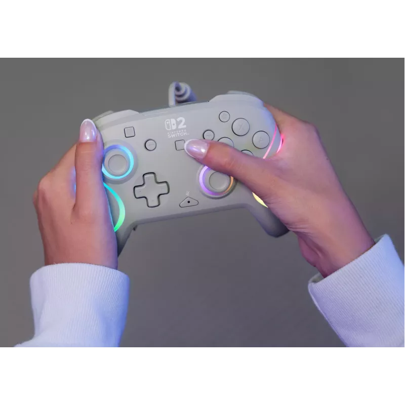 Bekabelde RGB-gaming-controller Turtle Beach Afterglow Wave grijs – USB-C, 3 m kabel, voor Nintendo Switch / Switch 2 / Switch OLED