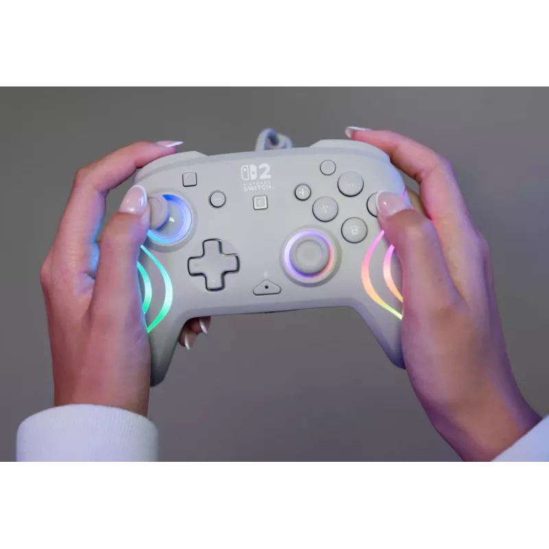 Bekabelde RGB-gaming-controller Turtle Beach Afterglow Wave grijs – USB-C, 3 m kabel, voor Nintendo Switch / Switch 2 / Switch OLED