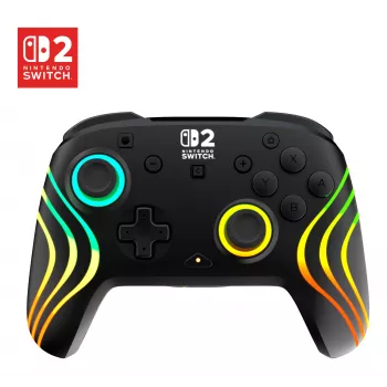 Draadloze RGB-gaming-controller Turtle Beach Afterglow Wave zwart voor Nintendo Switch 2 — Bluetooth/USB-C, ingebouwde accu 20 u, 3 m kabel