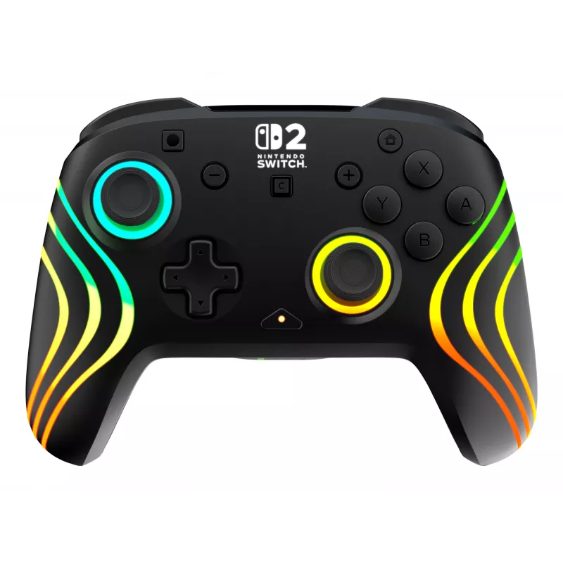 Draadloze RGB-gaming-controller Turtle Beach Afterglow Wave zwart voor Nintendo Switch 2 — Bluetooth/USB-C, ingebouwde accu 20 u, 3 m kabel